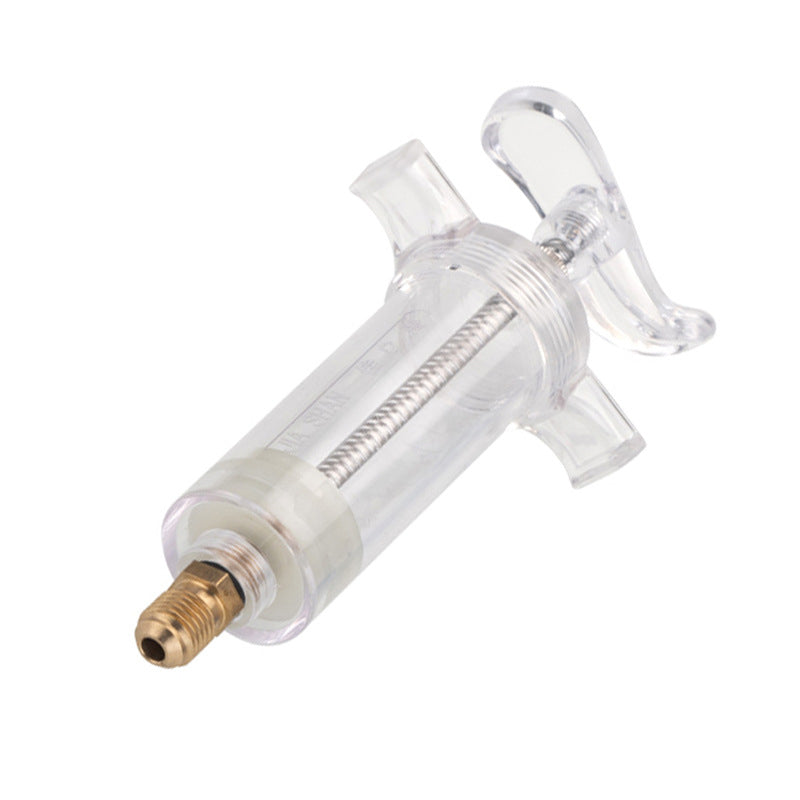 Dailyardtool® Precision AC Oil Dye Injector – Brass Construction, High Pressure Hose, Clear Barrel ✨