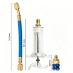 Dailyardtool® Precision AC Oil Dye Injector – Brass Construction, High Pressure Hose, Clear Barrel ✨