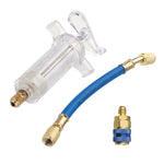 Dailyardtool® Precision AC Oil Dye Injector – Brass Construction, High Pressure Hose, Clear Barrel ✨