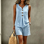 Two Piece Outfits for Women Lounge Sets Button Down Top and Shorts Set Sweatsuits with Pockets